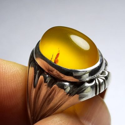 انگشتر عقیق زرد مردانه a415.2