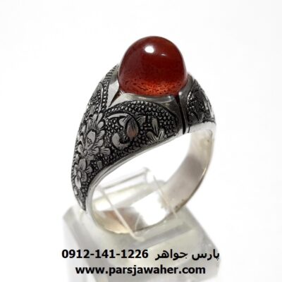 انگشتر مردانه عقیق زیبا a433