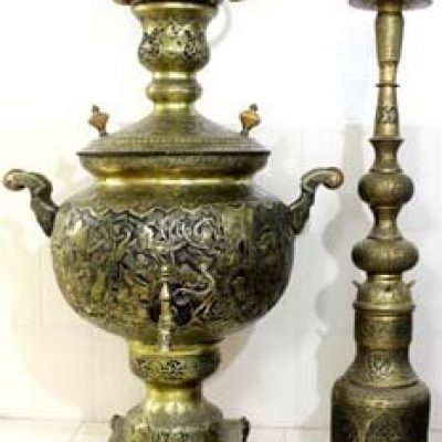 antique iranian brass samovar