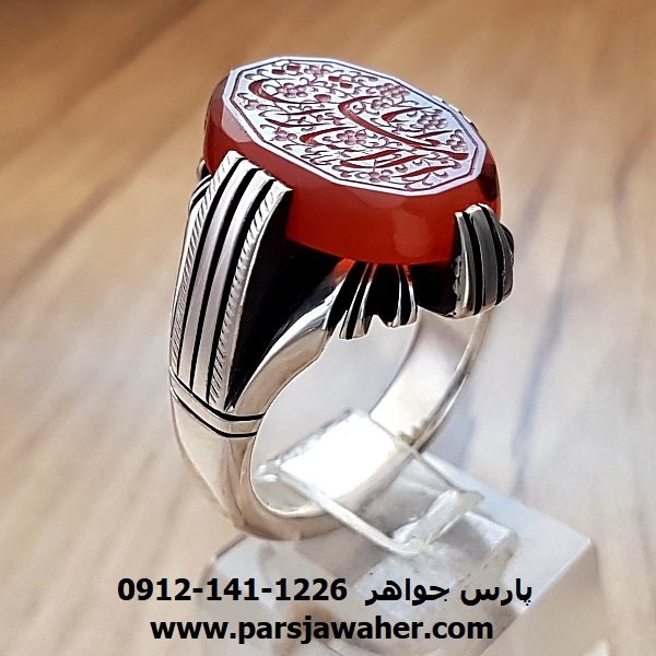 انگشتر نقره دست ساز مردانه عقیق یمنی 7027