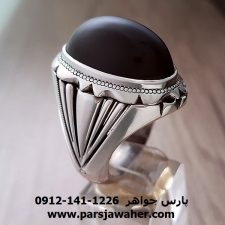 انگشتر جزع یمانی مردانه نقره دست ساز a207