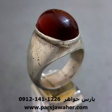 انگشتر جزع یمانی مردانه دست ساز f243