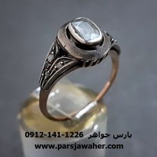 انگشتر الماس اصل قدیمی رکاب دست ساز f245