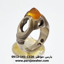 انگشتر عقیق زرد یمنی مهره a221