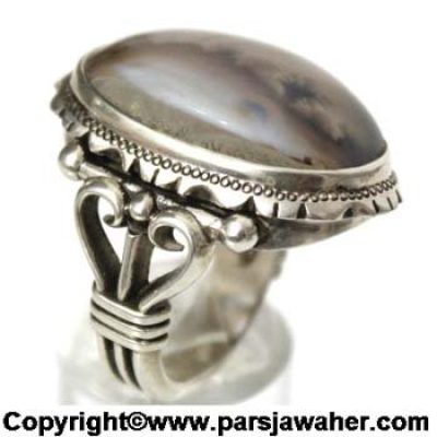 انگشتر مردانه عقیق شجر اصل فرفورجه 705