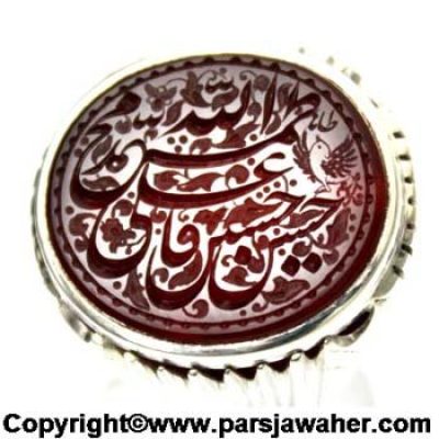 انگشتر عقیق خطی متن اصحاب کساء خط طاها 2018