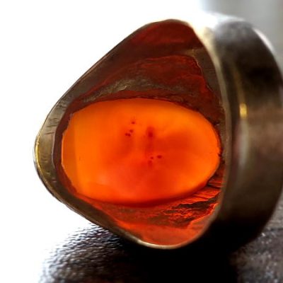 انگشتر قدیمی مردانه عقیق قلمزنی قدیم a237_5