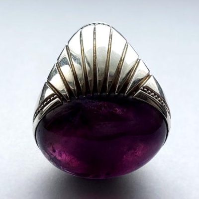 انگشتر مردانه آمیتیست رکاب نقره عادل تهران 2