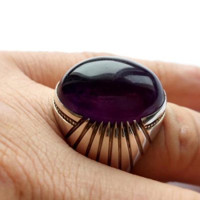 انگشتر مردانه آمیتیست رکاب نقره عادل تهران 5