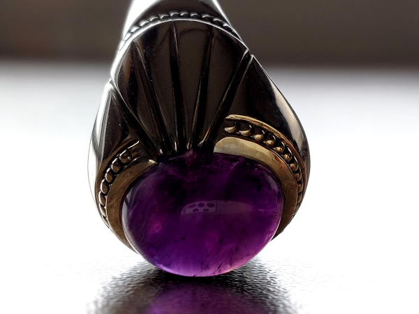 انگشتر نقره مردانه آمیتیست رکاب دست ساز 372_3