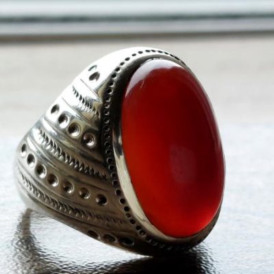 انگشتر عقیق یمن مردانه رکاب نقره a196_1