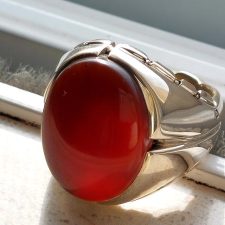 انگشتر عقیق کبدی یمنی a232