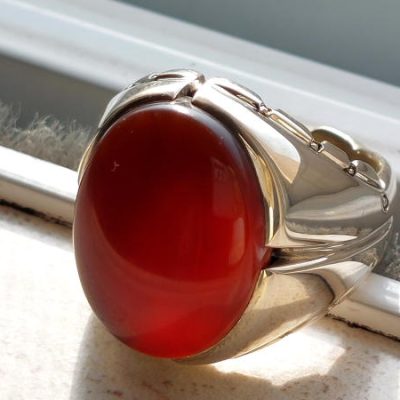 انگشتر عقیق کبدی یمنی a232