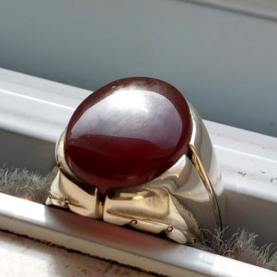 انگشتر عقیق کبدی یمنی a232_2