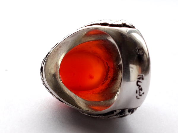 پشت نگین انگشتر قلمزنی عقیق یمن f695_7