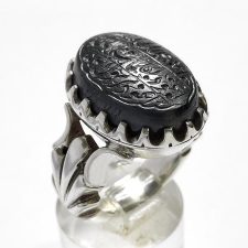 انگشتر حدید هفت جلاله خطی رکاب مردانه دانیال