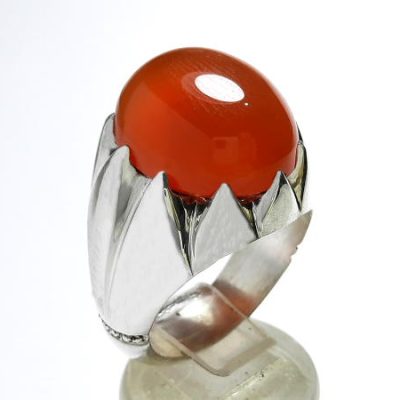 انگشتر مردانه عقیق یمن نقره هشت ترک a419