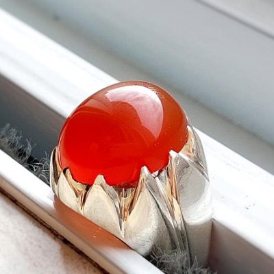 انگشتر مردانه عقیق یمن نقره هشت ترک a419_1