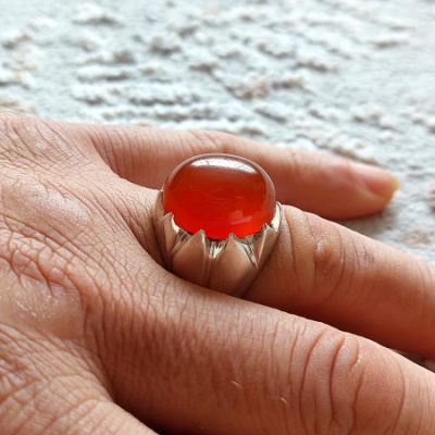 انگشتر مردانه عقیق یمن نقره هشت ترک a419_4