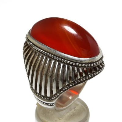 انگشتر مردانه عقیق اصل رکاب ستونی گرشاسبی