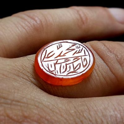 نگین عقیق خطی اصحاب کساء 685_4