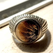 انگشتر مردانه عقیق شجر اصل طبیعی f306_2