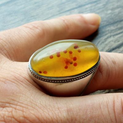 انگشتر مردانه عقیق زرد اصل کمیاب کیفیت ممتاز f700_10