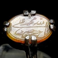 انگشتر ظریف عقیق خطی خامس آل عبا 7165_1