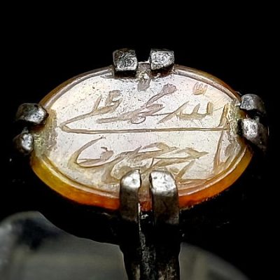انگشتر ظریف عقیق خطی خامس آل عبا 7165_1