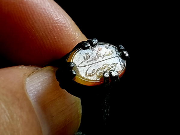 انگشتر ظریف عقیق خطی خامس آل عبا 7165_2