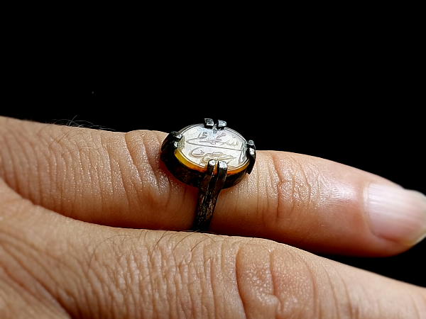 انگشتر ظریف عقیق خطی خامس آل عبا 7165_4