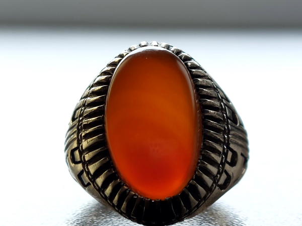 انگشتر مردانه جزع کهنه یمانی اصل نقره a410_1 انگشتر مردانه جزع کهنه یمانی اصل نقره a410_1