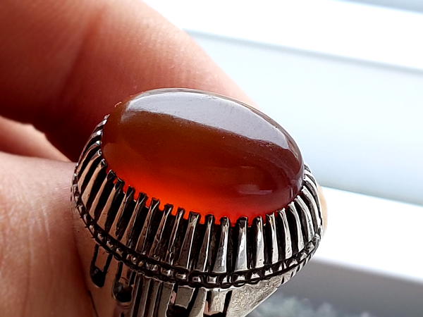 انگشتر مردانه جزع کهنه یمانی اصل نقره a410_2 انگشتر مردانه جزع کهنه یمانی اصل نقره a410_2