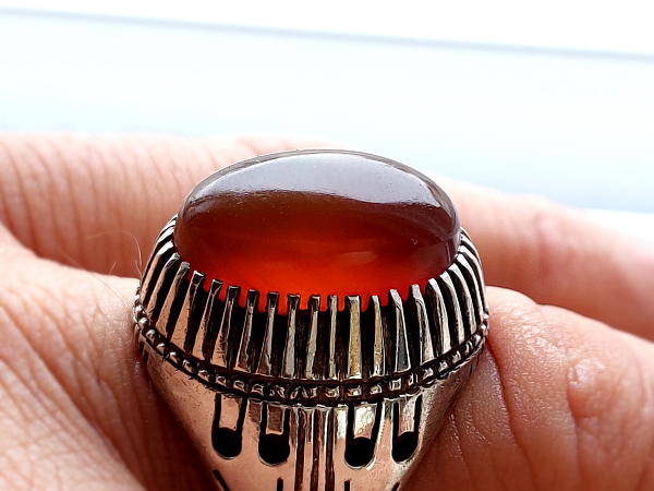 انگشتر مردانه جزع کهنه یمانی اصل نقره a410_5 انگشتر مردانه جزع کهنه یمانی اصل نقره a410_5