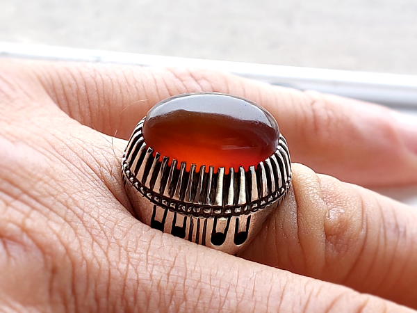 انگشتر مردانه جزع کهنه یمانی اصل نقره a410_6 انگشتر مردانه جزع کهنه یمانی اصل نقره a410_6