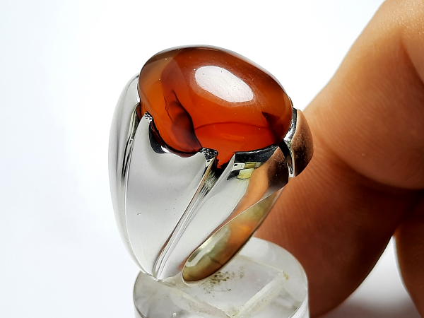 انگشتر مردانه عقیق یمنی اصل رگه دار a405_1