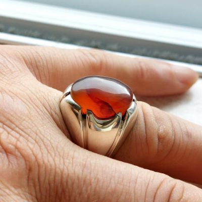 انگشتر مردانه عقیق یمنی اصل رگه دار a405_4