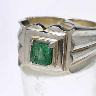 انگشتر مردانه زمرد اصل طبیعی رکاب نقره رزاق 2