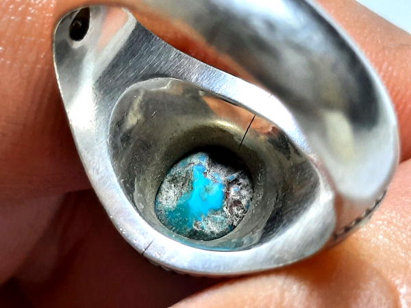 پشت نگین انگشتر فدیوم مردانه فیروزه نیشابور 257