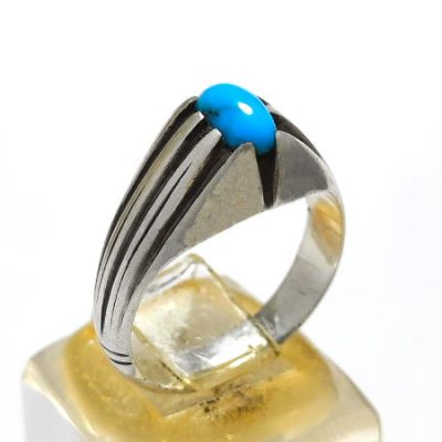 انگشتر ظریف فیروزه نیشابور اصل رکاب کوچک نقره 258