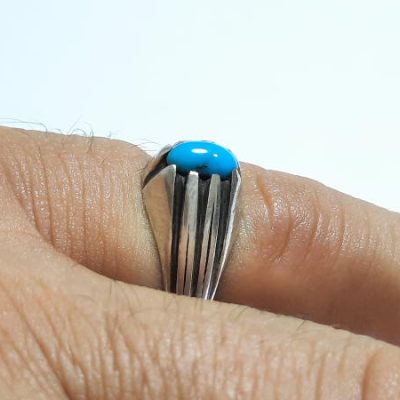 انگشتر ظریف فیروزه نیشابور اصل رکاب کوچک نقره 258_3