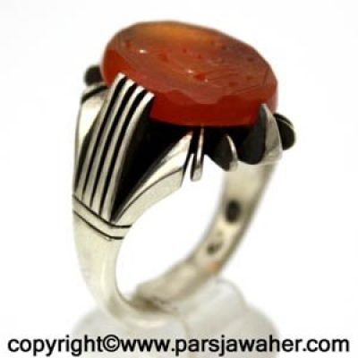 انگشتر عقیق خطی حکاکی خط طاها 2020