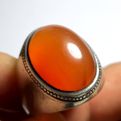 انگشتر قدیمی عقیق نارنجی یمنی a500.2