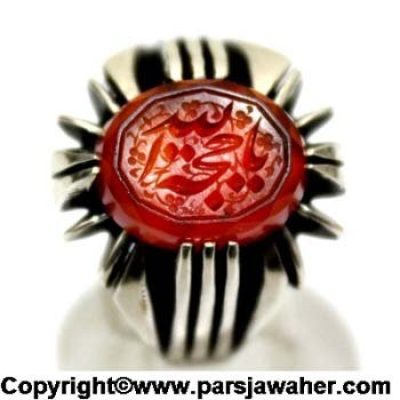 انگشتر عقیق خطی عبارت يا حجة الله  824