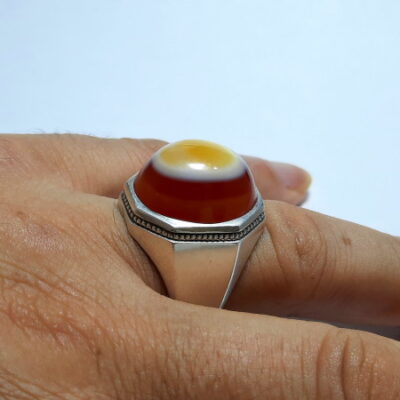انگشتر مردانه عقیق باباقوری a515_3