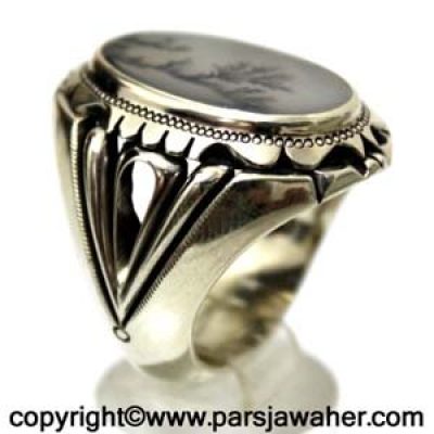 رکاب انگشتر نقره مردانه دست ساز شجر 704