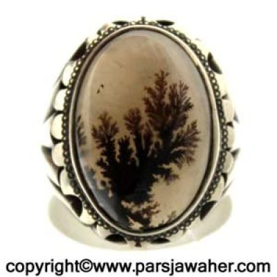 انگشتر عقیق شجر تک درخت زیبا 161