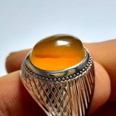 انگشتر عقیق زرد یمن a514_2