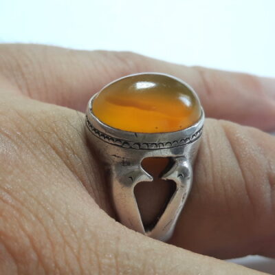 انگشتر عقیق زرد یمن a514_4