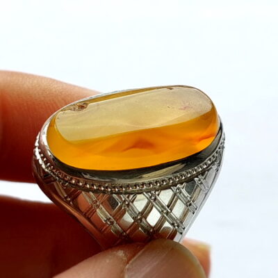 انگشتر عقیق زرد یمنی f654_5